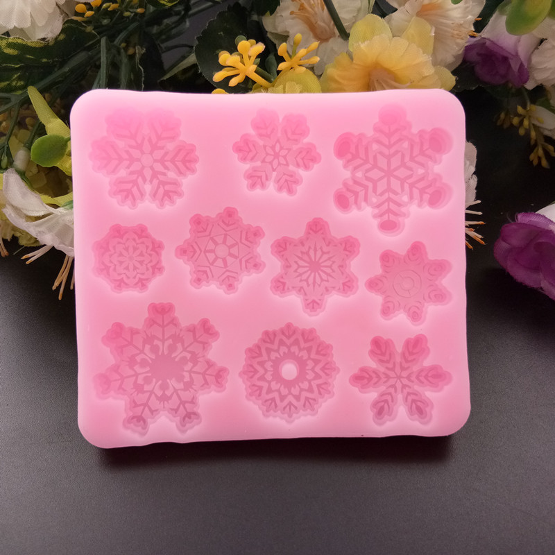 PandaHall Silicone Moulds, Snowflake, HotPink, 91x82x7mm; Inner: 22~32mm Silicone Pink