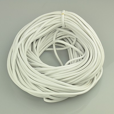 PandaHall PU Leather Cord, White, 5.5mm, 100yards/Bundle Imitation Leather White