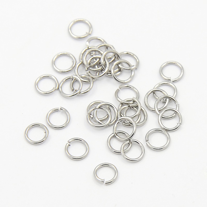 PandaHall 304 Stainless Steel Jump Rings, Stainless Steel Color, 5x0.7mm; about 3.6mm inner diameter, Hole: 4mm; about 2500pcs/bag Stainless...
