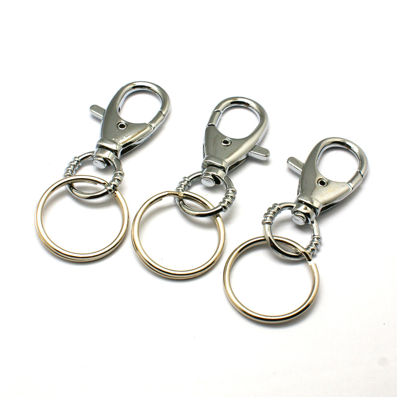 PandaHall Iron Lobster Clasp Keychain, Platinum Color, Size: about 29mm wide, 75mm long Iron Others
