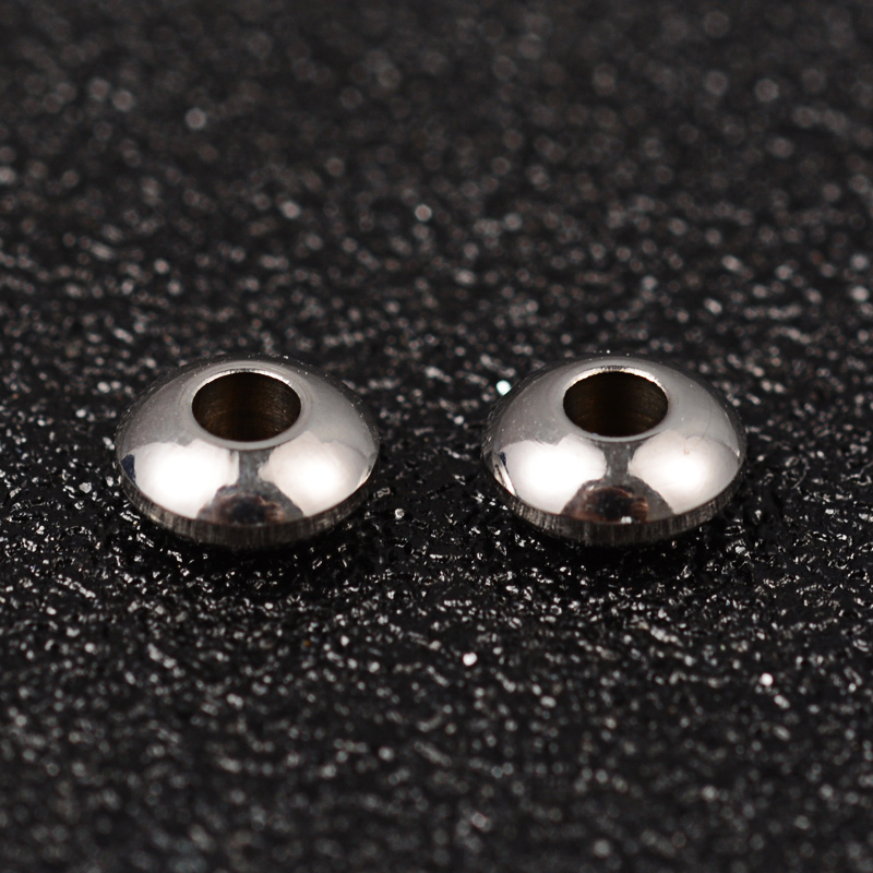 PandaHall Flat Round 304 Stainless Steel Bead Spacers, Stainless Steel Color, 6x3mm, Hole: 2.5mm Stainless Steel Flat Round