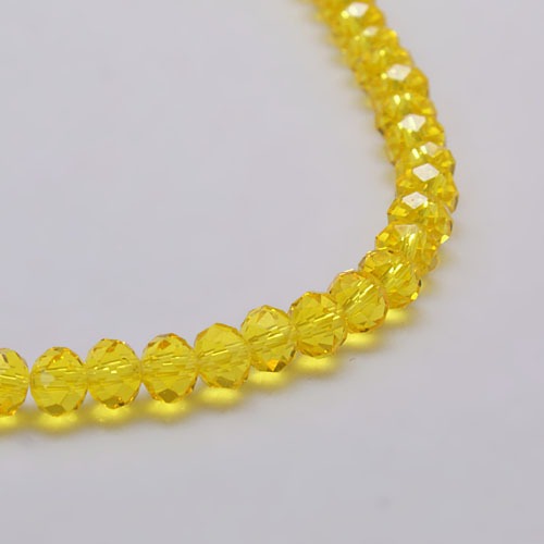 PandaHall Transparent Glass Bead Strands, Faceted, Rondelle, Gold, 6x4mm, Hole: 1mm; about 101pcs/strand, 18.5" Glass Rondelle Gold