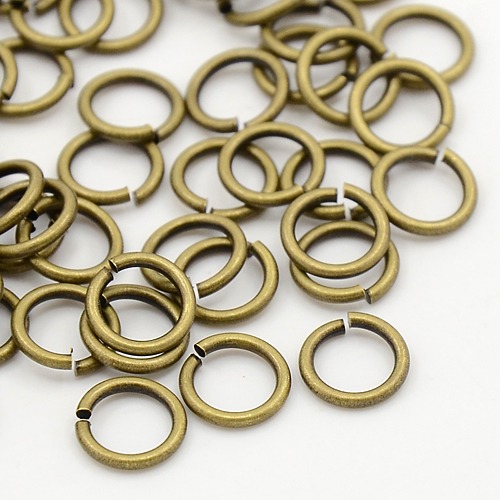 PandaHall Brass Round Open Jump Rings for Jewelry DIY, Close but Unsoldered, Antique Bronze, about 7mm in diameter, 1mm thick; about 5mm...