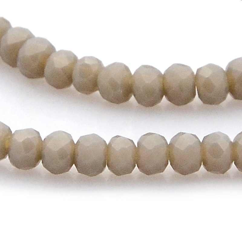PandaHall Imitation Jade Glass Faceted Rondelle Beads Strands, Tan, 3x2mm, Hole: 1mm; about 198pcs/strand, 15.7" Glass Rondelle Orange