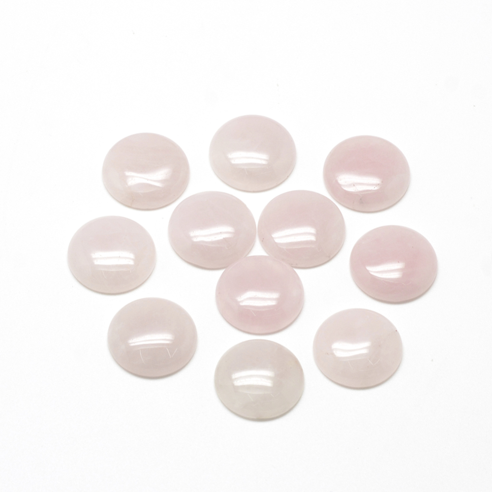 PandaHall Natural Rose Quartz Cabochons, Half Round/Dome, 12x5mm Rose Quartz Half Round