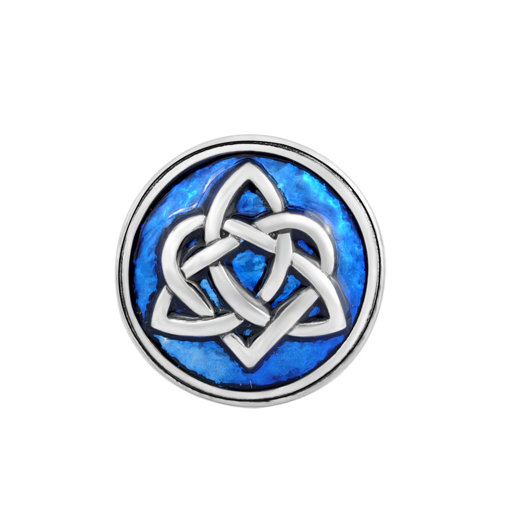 PandaHall Alloy Enamel Snap Jewelry Buttons, Flat Round, Antique Silver, RoyalBlue, 20x6mm Alloy+Enamel Flat Round Blue