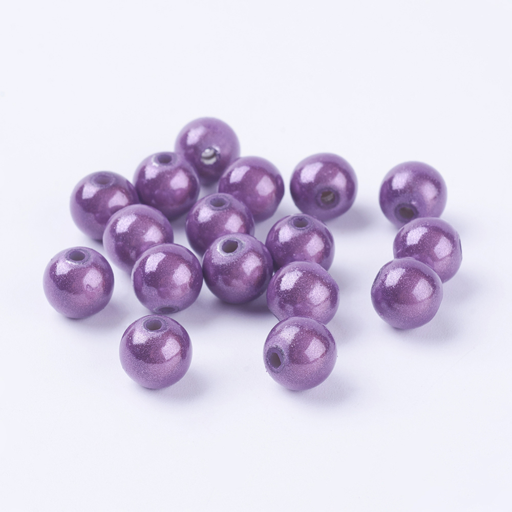 PandaHall Miracle Acrylic Round Spacer Beads, Plum, 8mm, Hole: 1.8mm Acrylic Round Purple