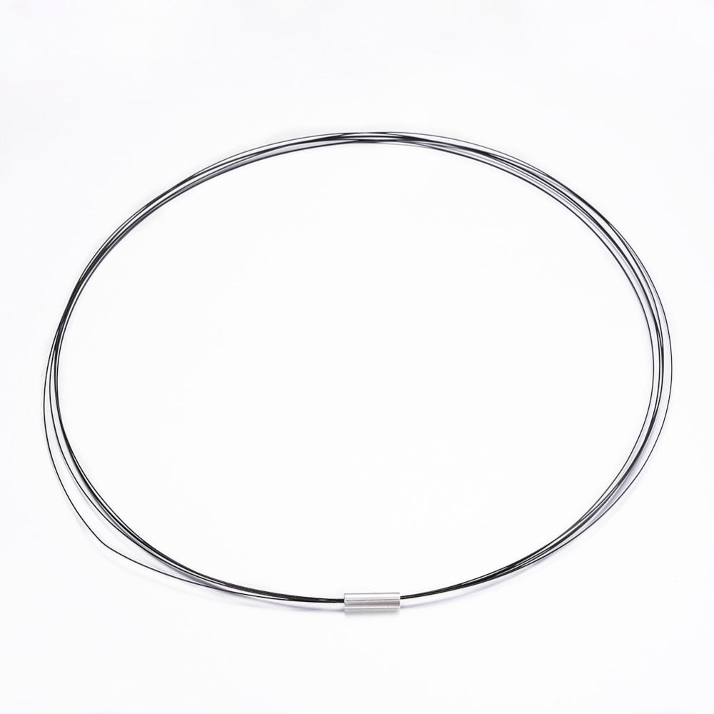 PandaHall Tiger Tail Wire Necklace Making, Gunmetal, Size: about 130mm inner diameter, 0.35mm thick Tiger Tail Black
