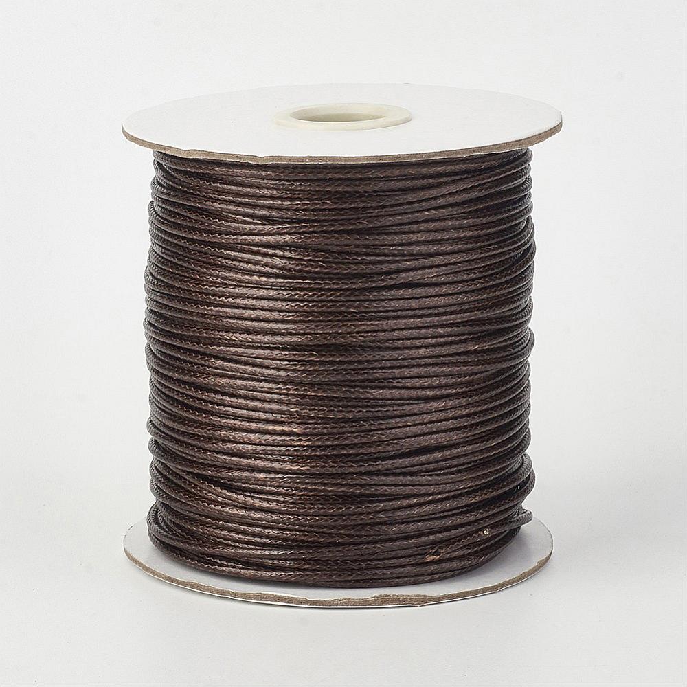 PandaHall Environmental Korean Waxed Polyester Cord, CoconutBrown, 2mm; about 100yards/roll(91.44m/roll). Waxed Polyester Cord Brown