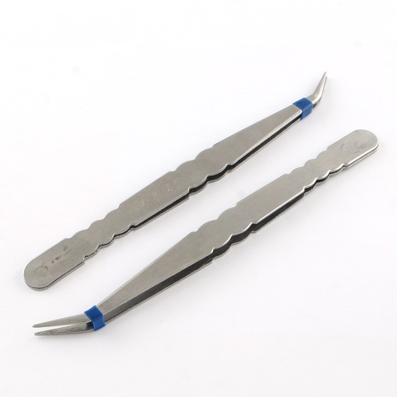 PandaHall Stainless Steel Beading Tweezers, Stainless Steel Color, 133x10mm Stainless Steel
