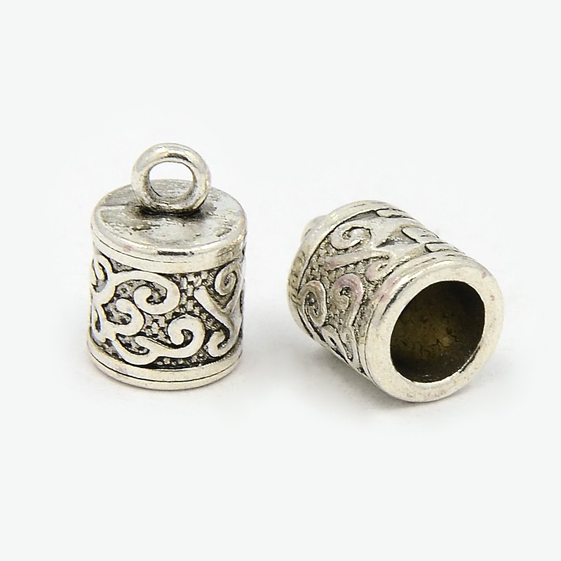 PandaHall Tibetan Silver Pendants, Tubbish, Lead Free and Cadmium Free, Antique Silver, about 13mm long, 8.5mm thick，hole: 6mm Alloy